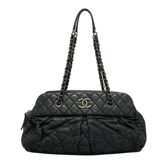 Chanel Handbags - ★SOLD★ Chanel Shoulder Bag Quilted Black Chain Vintage Silver